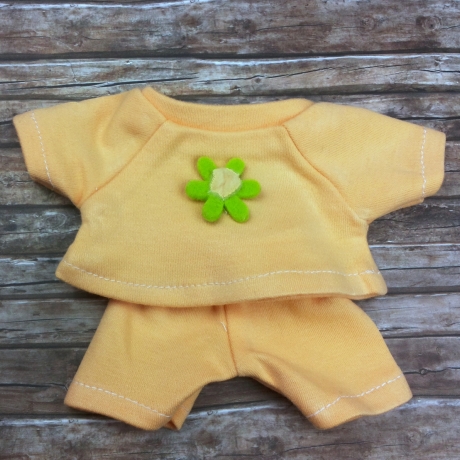 Oberteil Blume + Hose passend für Äffchen Stofftiere 20 cm Neu