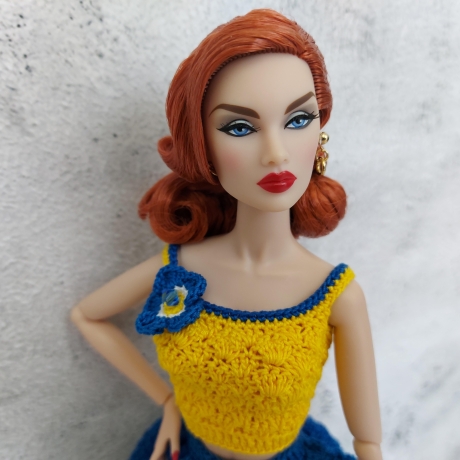 Handgehäkeltes Outfit für 1:6 Modepuppen (Barbie, Steffi)