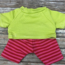Shirt und Hose geringelt passend für Äffchen Stofftiere 20 cm Neu