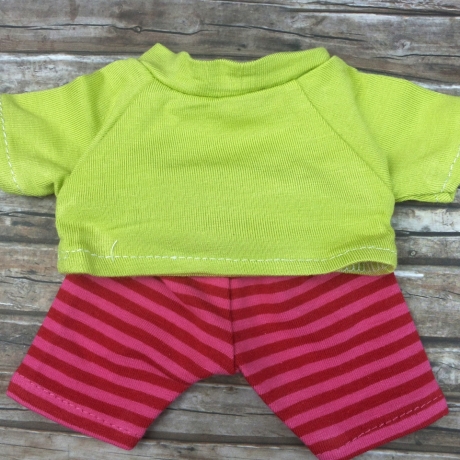 Shirt und Hose geringelt passend für Äffchen Stofftiere 20 cm Neu