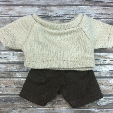 Shirt und Hose Braun passend für Äffchen Stofftiere 20 cm Neu