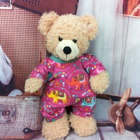 Bärenkleidung Overall  Fuchsia für Bären Stofftiere 28 cm Neu