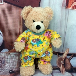 Bärenkleidung Overall Gelb für Bären Stofftiere 28 cm Neu