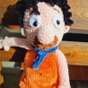 Fred Feuerstein, Unikat, Amigurumi,  ca. 40 cm, gehäkelt 