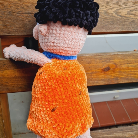 Fred Feuerstein, Unikat, Amigurumi,  ca. 40 cm, gehäkelt 