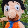 Fred Feuerstein, Unikat, Amigurumi,  ca. 40 cm, gehäkelt 