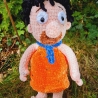 Fred Feuerstein, Unikat, Amigurumi,  ca. 40 cm, gehäkelt 