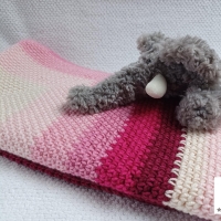 Babydecke extra soft gehäkelt rosa pink rot