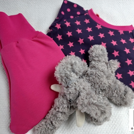 Babyset Shirt und Hose Sterne pink Gr. 62/68