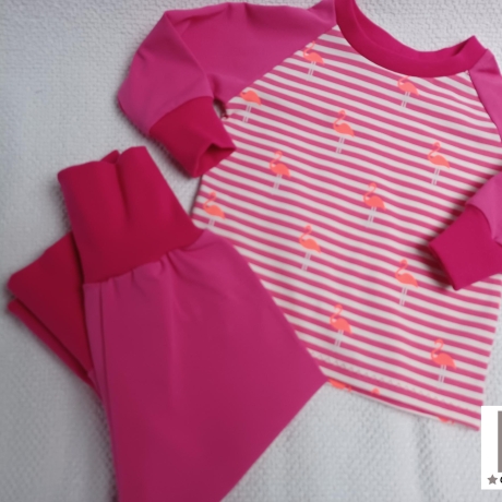 Babyset Shirt und Hose Flamingo pink Gr. 62/68