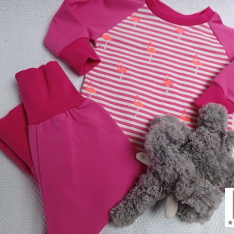 Babyset Shirt und Hose Flamingo pink Gr. 62/68