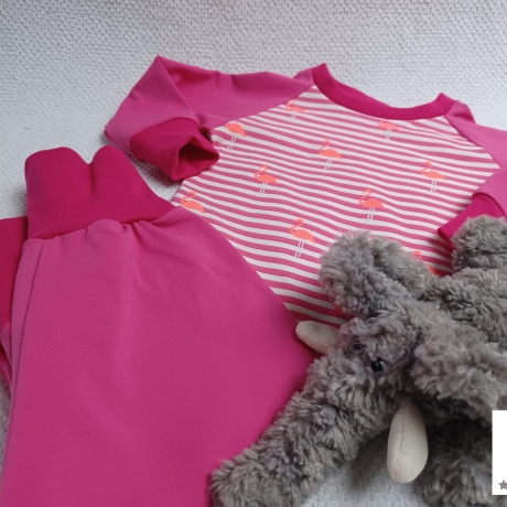 Babyset Shirt und Hose Flamingo pink Gr. 62/68