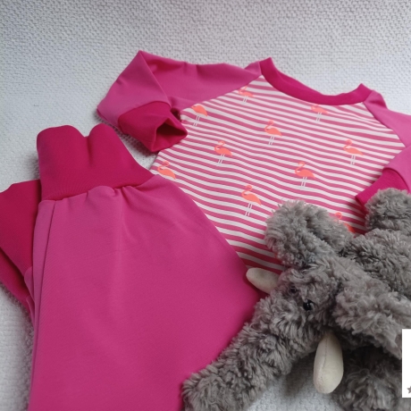 Babyset Shirt und Hose Flamingo pink Gr. 62/68