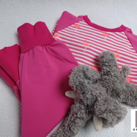 Babyset Shirt und Hose Flamingo pink Gr. 62/68