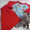 Babyset Shirt und Hose Bauernhof rot  Gr. 62/68