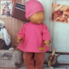 Puppenkleidung Tunika Hose Mütze passend für Babypuppen 43 cm Neu