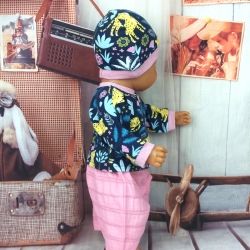 Shirt Hose Mütze Wildnis Kleidung passend für Puppen 43 cm Neu