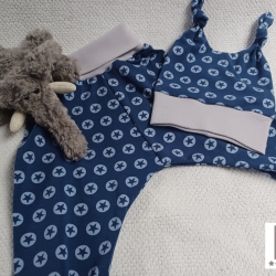 Babyset Pumphose und Mütze Sterne blau Gr. 62/68