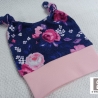 Babyset Pumphose und Mütze Blumen blau pink Gr. 62/68