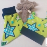 Babyset Pumphose und Mütze Sterne grün blau Gr. 62/68