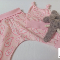 Babyset Pumphose und Mütze Paisly rosa Gr. 62/68