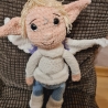 Mondelf Winter, Unikat ca. 35 cm, Amigurumi gehäkelt 
