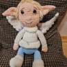 Mondelf Winter, Unikat ca. 35 cm, Amigurumi gehäkelt 