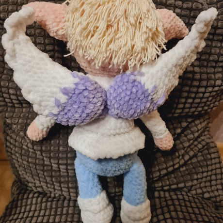 Mondelf Winter, Unikat ca. 35 cm, Amigurumi gehäkelt 