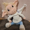 Mondelf Winter, Unikat ca. 35 cm, Amigurumi gehäkelt 