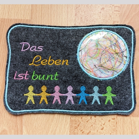 2x Stickdatei ITH Buntes Leben Mugrug Untersetzer