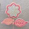 *Blume Susi* 6x Stickdatei mit Applikation Blumenstecker Baumler
