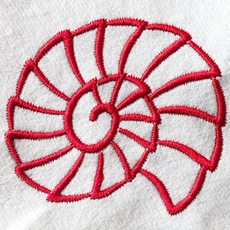 9x Stickdatei Fossil Schnecke Blumenpieker Anhänger Einzelmotiv
