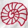 9x Stickdatei Fossil Schnecke Blumenpieker Anhänger Einzelmotiv