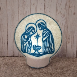 Krippe Teelichtaufsatz plus Einzeldatei in 3 Größen stickdirwas