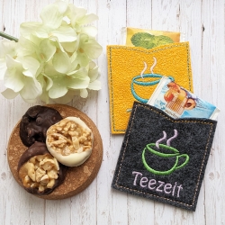 Hülle für Teebeutel Tasse 9x Stickdatei ITH stickdirwas