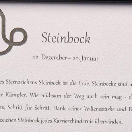 Steinbild Sternzeichen Steinbock aus Kieselsteinen 