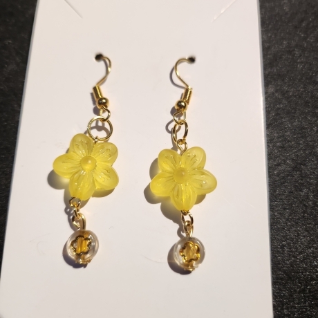 Ohrringe Blume Gold / gelb