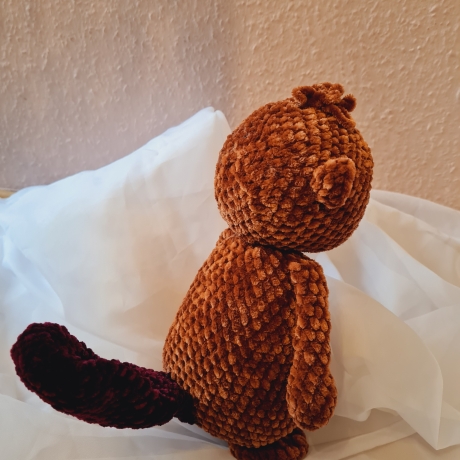 Biber, Unikat ca. 24 cm, Amigurumi gehäkelt 