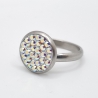 Ring Edelstahl mit Swarovski® Kristallen Crystal AB (SCR42)