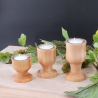 Handgemachte Teelichthalter aus Kastanienholz