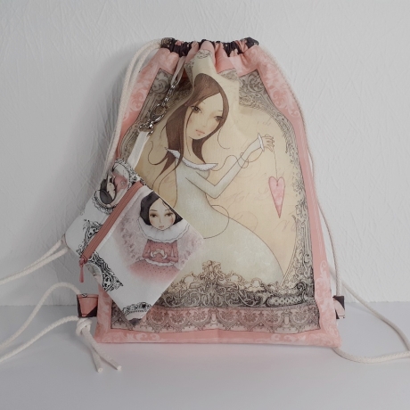 Rucksackbeutel/Stoffbeutel Yuna m. Geldbörse 