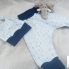 Babyset Hose und Knotenmütze Pfeile hellblau Gr. 62 68