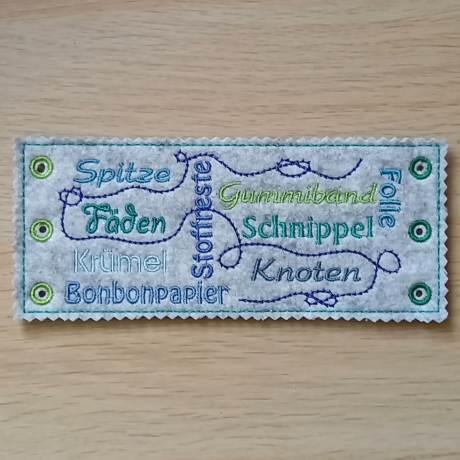5x Fadensammler Manschette für Marmeladenglas Text und blanko
