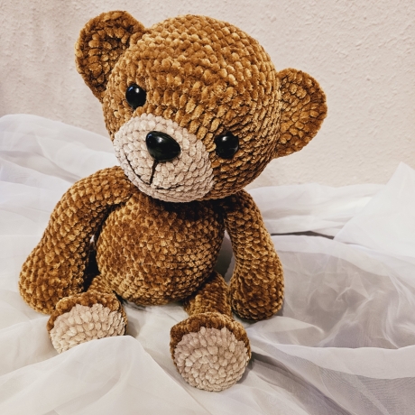 Teddy, ca. 41 cm, Unikat, gehäkelt,  Handmade