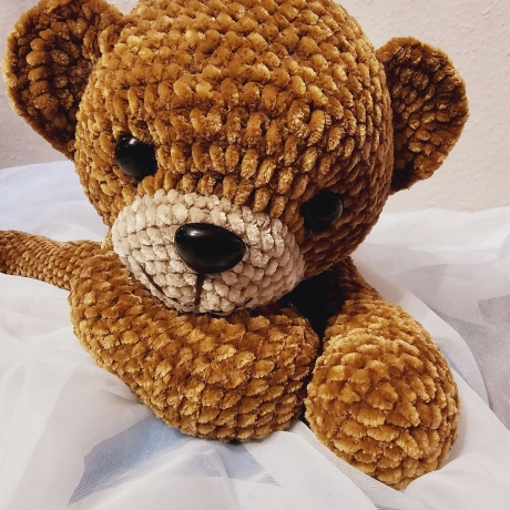 Teddy, ca. 41 cm, Unikat, gehäkelt,  Handmade
