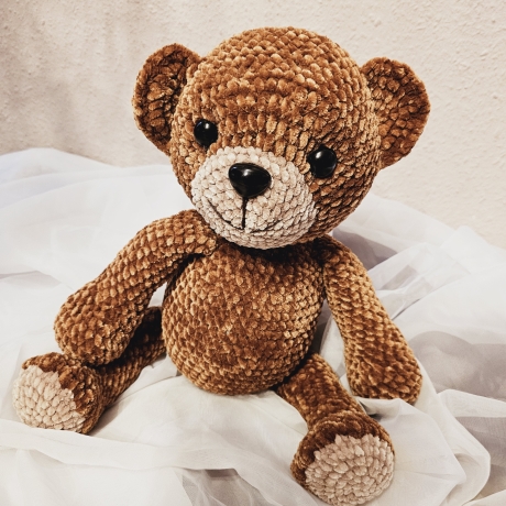Teddy, ca. 41 cm, Unikat, gehäkelt,  Handmade