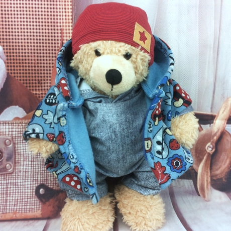 Bärenkleidung Jacke Pilze passend für Bären Stofftiere 28 cm Neu