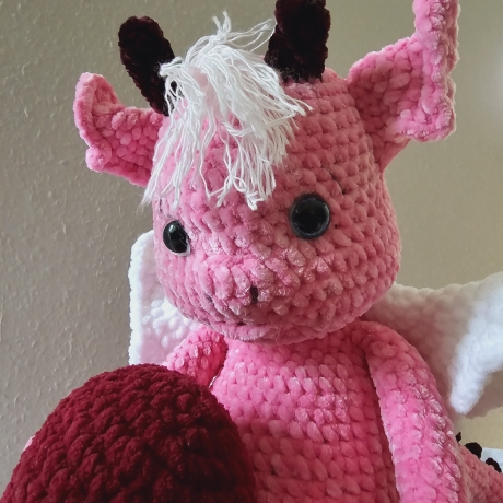 Drache, ca. 36x50 cm, Unikat, gehäkelt,  Handmade