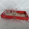 Handgefertigtes Design Tablett 'Goldlaub'