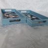Handgefertigtes Design-Tablett 'Koi blau'